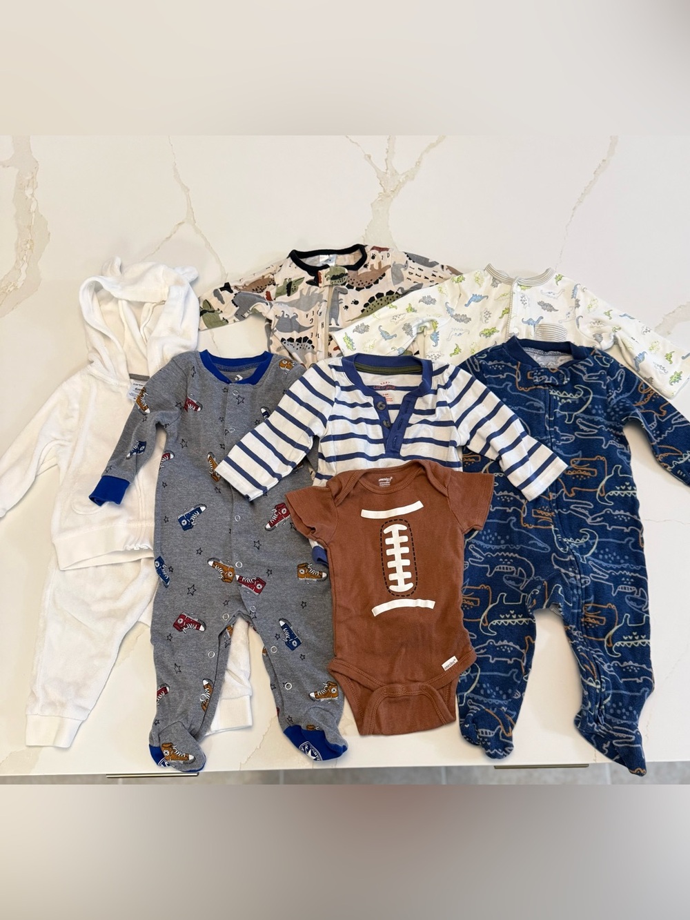 Baby Boy 3-6 Month Clothing Bundle | Carter’s Converse Dinosaur Sleepers